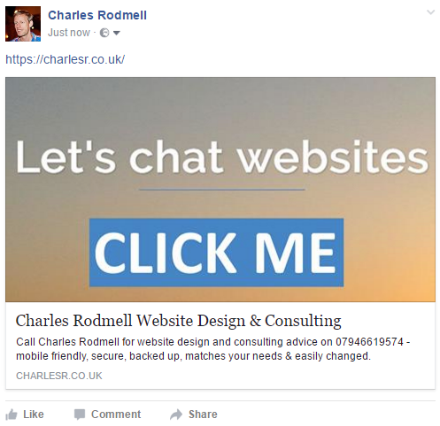 OG image Facebook First Post Rectangle | Charlesr Web Design Chichester