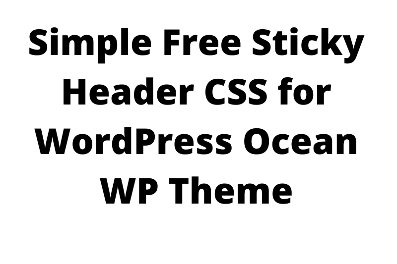 ocean wp sticky header free simple